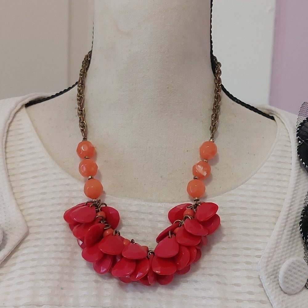 Ann Taylor LOFT Multicolor Cluster Statement Necklace